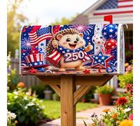 Coperture magnetiche per cassette postali a forma di riccio, con stelle e strisce patriottiche, per il giorno dell'indipendenza, per decorare il cortile anteriore, 53 x 64 cm