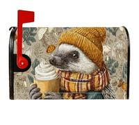 Coperture magnetiche per cassette postali a forma di riccio, decorazione autunnale per cassetta postale con funghi e caffè, decorazione per portico anteriore, 53 x 64 cm