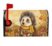 Coperture magnetiche per cassette postali a forma di riccio, decorazioni autunnali per cassette postali arancioni con foglie autunnali, 53 x 64 cm