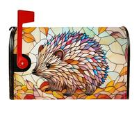 Coperture magnetiche per cassette postali a forma di riccio, fantasiose foglie giocose in vetro colorato arancione per decorazioni esterne da cortile, 45,7 x 53,3 cm