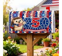 Coperture magnetiche per cassette postali a forma di riccio, per il giorno dell'indipendenza, fuochi d'artificio e stelle, per il 4 luglio, decorazioni per la casa e il giardino, 53 x 64 cm