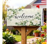 Coperture magnetiche per cassette postali a forma di rosa, decorazioni per cassette postali primaverili rustiche verdi primaverili per la decorazione della porta d'ingresso, 53 x 64 cm