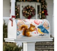 Coperture magnetiche per cassette postali a forma di scoiattolo, decorazione invernale per la porta d'ingresso, 45,7 x 53,7 cm