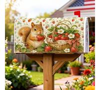 Coperture magnetiche per cassette postali a forma di scoiattolo, rustiche per cestino delle fragole di campagna, estive, per decorazione del prato, 45 x 53 cm