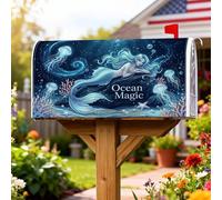 Coperture magnetiche per cassette postali a forma di sirena, decorazione per cassetta postale da giardino e cortile, 45,7 x 53,7 cm