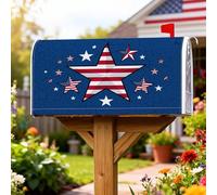 Coperture magnetiche per cassette postali a forma di stella, decorazioni per cassetta postale blu per il giorno dell'indipendenza patriottiche e festive, decorazione per porta d'ingresso, 53 x 64 cm