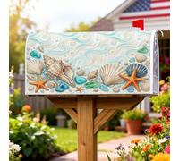 Coperture magnetiche per cassette postali a forma di stella marina, conchiglie nautiche costiere ciottoli estate acqua copertura per la decorazione del prato 53 x 64 cm
