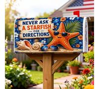Coperture magnetiche per cassette postali a forma di stella marina, copertura per cassetta della posta estiva arancione per la decorazione della porta d'ingresso, 45,7 x 53,7 cm