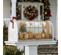 Coperture magnetiche per cassette postali a forma di stella marina, decorazione natalizia rustica per albero di pino natalizio, decorazioni dorate per portico anteriore, 53 x 64 cm