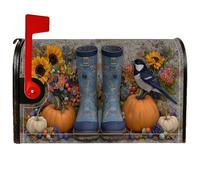 Coperture magnetiche per cassette postali a forma di stivali, autunnali, rustiche, girasoli, zucche, decorazioni per cassette postali arancioni per la casa e il giardino, 53 x 64 cm