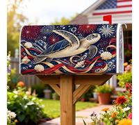 Coperture magnetiche per cassette postali a forma di tartaruga, decorazioni patriottiche nautiche per fuochi d'artificio e conchiglie per il giorno dell'indipendenza, decorazione per porta d'ingresso