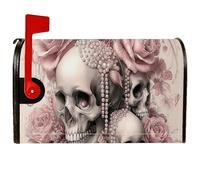 Coperture magnetiche per cassette postali a forma di teschio, gotico romantico rosa perla Halloween pesca protezione per la posta per decorazioni esterne 45,7 x 53,3 cm