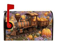 Coperture magnetiche per cassette postali a forma di treno, autunnali rustiche con fiori di zucca autunnali, copertura arancione per la decorazione del portico anteriore, 53 x 64 cm