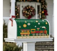 Coperture magnetiche per cassette postali a forma di treno, decorazioni natalizie per esterni, con fiocchi di neve, stelle, decorazioni per esterni, 45,7 x 53,3 cm