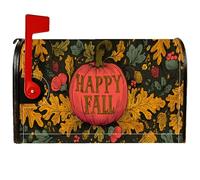 Coperture magnetiche per cassette postali a forma di zucca, autunnali rustiche foglie bacche autunnali arancioni per la decorazione del portico anteriore, 53 x 64 cm