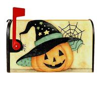 Coperture magnetiche per cassette postali a forma di zucca, cappello da strega fantasioso di Halloween, ragnatela, decorazioni arancioni per cassetta delle lettere per la casa e il giardino, 53 x 64