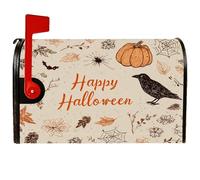 Coperture magnetiche per cassette postali a forma di zucca, copertura stagionale per cassetta postale di Halloween con foglie di corvo rustiche per Halloween, decorazione per porta d'ingresso, 45 x 53