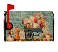 Coperture magnetiche per cassette postali a forma di zucca, decorazioni rustiche per caselle postali autunnali arancioni per la casa e il giardino, 53 x 65,5 cm