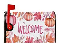 Coperture magnetiche per cassette postali a forma di zucca, per decorazioni autunnali e festive, con foglie e fiori arancioni, per decorare la casa e il giardino, 45,7 x 53,3 cm