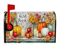 Coperture magnetiche per cassette postali a forma di zucca, per il Ringraziamento, rustiche con frutta, fiori del Ringraziamento, coperture per cassette postali arancioni per esterni, decorazione da