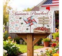 Coperture magnetiche per cassette postali a girandola, estive, rustiche, estive, rosse, per decorare il giardino e il cortile, 45,7 x 53,3 cm