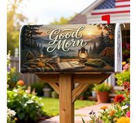 Coperture magnetiche per cassette postali a lanterna, rustiche per esterni, per libri del caffè, autunnali, colore verde, per decorare il giardino e il patio, 53 x 64 cm