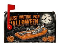 Coperture magnetiche per cassette postali a scheletro, fantasiose zucche spaventose zattere di Halloween arancione per le vacanze per decorare il giardino e il cortile, 45,7 x 53,7 cm