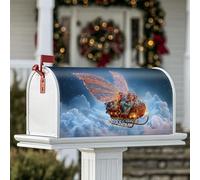 Coperture magnetiche per cassette postali a slitta, copertura per cassetta postale natalizia con ali fantasiose e nuvole, copertura per cassetta postale blu per esterni, decorazione da giardino, 53 x
