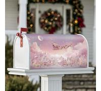 Coperture magnetiche per cassette postali a slitta, fantasiose nuvole natalizie, decorazioni natalizie per giardino, 45 x 53 cm