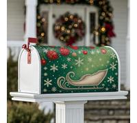 Coperture magnetiche per cassette postali a slitta, ornamenti natalizi natalizi con fiocchi di neve verdi per la decorazione del portico anteriore, 45,7 x 53,7 cm