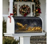 Coperture magnetiche per cassette postali a slitta, regali di Natale con sfondo stellato, copertura per cassette postali dorate, per decorazioni esterne, 45,7 x 53,7 cm