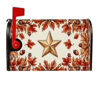 Coperture magnetiche per cassette postali a stella, decorazioni rustiche per cassetta postale con foglie e ghiande autunnali arancioni per la decorazione del portico anteriore, 45 x 53 cm