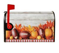 Coperture magnetiche per cassette postali a tema calcio, autunnali rustiche foglie di zucca autunnali arancioni per le vacanze, decorazione per giardino, cortile, 53 x 64 cm