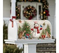 Coperture magnetiche per cassette postali a tema pupazzo di neve, albero sempreverde, volpe, protezione per la decorazione del prato, 45,7 x 53,7 cm