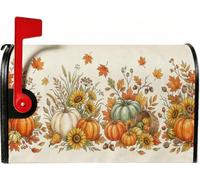 Coperture magnetiche per cassette postali a tema zucche raccolte autunnali | Girasoli, involucri per cassette postali, foglie d'acero, tema raccolto, attacco magnetico, decorazione per esterni