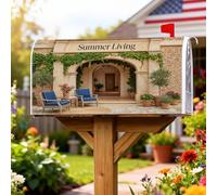 Coperture magnetiche per cassette postali ad arco, estive, rustiche, per piante in vaso, sedie, tonalità della terra, per decorazioni esterne, 53 x 64 cm