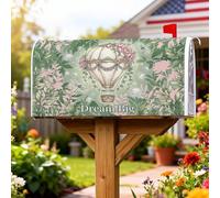 Coperture magnetiche per cassette postali ad aria calda, fantasiose coperture per cassette postali con fiori e foglie verdi primaverili, per esterni, decorazione per giardino e patio, 45,7 x 53,3 cm