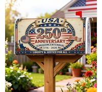 Coperture magnetiche per cassette postali americane, decorazione patriottica vintage per 250° anniversario di anniversario, decorazione per cassetta postale per giardino, patio, 45 x 53 cm