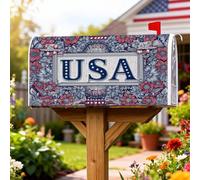 Coperture magnetiche per cassette postali americane, decorazioni patriottiche vintage per cassette postali rosse per la decorazione del prato 53 x 64 cm