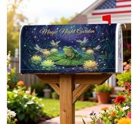 Coperture magnetiche per cassette postali anfibi, con gigli magici fantasiosi, libellula, verde, copertura per cassetta della posta per decorazione del portico anteriore, 45,7 x 53,3 cm