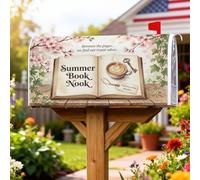 Coperture magnetiche per cassette postali aperte, protezione estiva per cassetta postale rustica estiva per tazze da caffè pastello, decorazione per giardino, patio, 53 x 64 cm