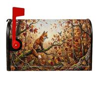 Coperture magnetiche per cassette postali autunnali con volpi boschive | Animali del bosco, Copertura della cassetta delle lettere, Paesaggio della foresta autunnale, Arte all'aperto ispirata alla