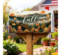 Coperture magnetiche per cassette postali autunnali, rustiche con foglie e montagne autunnali, copertura per cassetta postale per decorazione da cortile, 45,7 x 53,7 cm