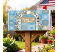 Coperture magnetiche per cassette postali color lavanda, decorazione estiva rustica per lanterna, colore blu, protezione per la posta per esterni, giardino, cortile, decorazione 45,7 x 53,3 cm