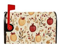 Coperture magnetiche per cassette postali color melograno, copertura per cassetta postale rustica con foglie e bacche rosse, decorazione per cortile anteriore 53 x 64 cm