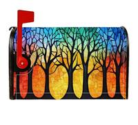 Coperture magnetiche per cassette postali con alberi, copertura per cassetta postale moderna contemporanea con rami autunnali arancioni, per esterni, decorazione da giardino, 45,7 x 53,3 cm