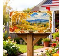 Coperture magnetiche per cassette postali con alberi di betulla, rustiche, montagne autunnali, foglie autunnali, decorazioni per cassetta postale per giardino, patio, 53 x 65 cm