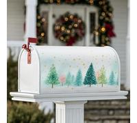 Coperture magnetiche per cassette postali con alberi di pino, copertura per cassette postali invernali con stelle e peschi, per decorazioni esterne, 45,7 x 53,7 cm