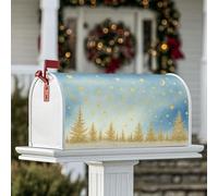 Coperture magnetiche per cassette postali con alberi, motivo invernale con stelle e luna, protezione per la decorazione del portico anteriore, 45,7 x 53,7 cm