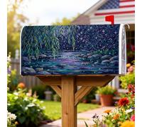 Coperture magnetiche per cassette postali con alberi, natura fantasiosa stelle rocce estate viola pelle per decorazione cortile 45,7 x 53,3 cm